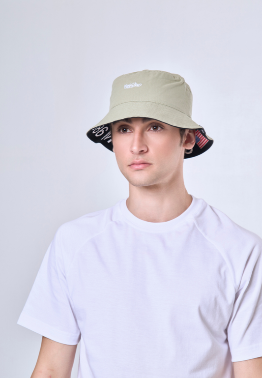 Mossimo Black Olive Bucket Hat w/ Embroidery