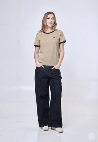 Mossimo Ellis Brown Ringer Classic Fit Tee