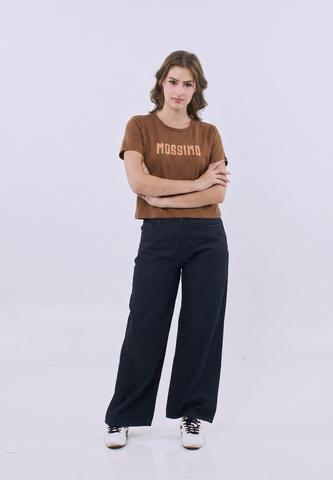 Mossimo Juliette Rust Classic Cropped Fit Tee For Women
