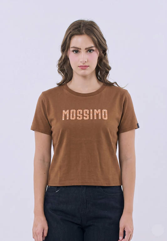 Mossimo Juliette Rust Classic Cropped Fit Tee For Women