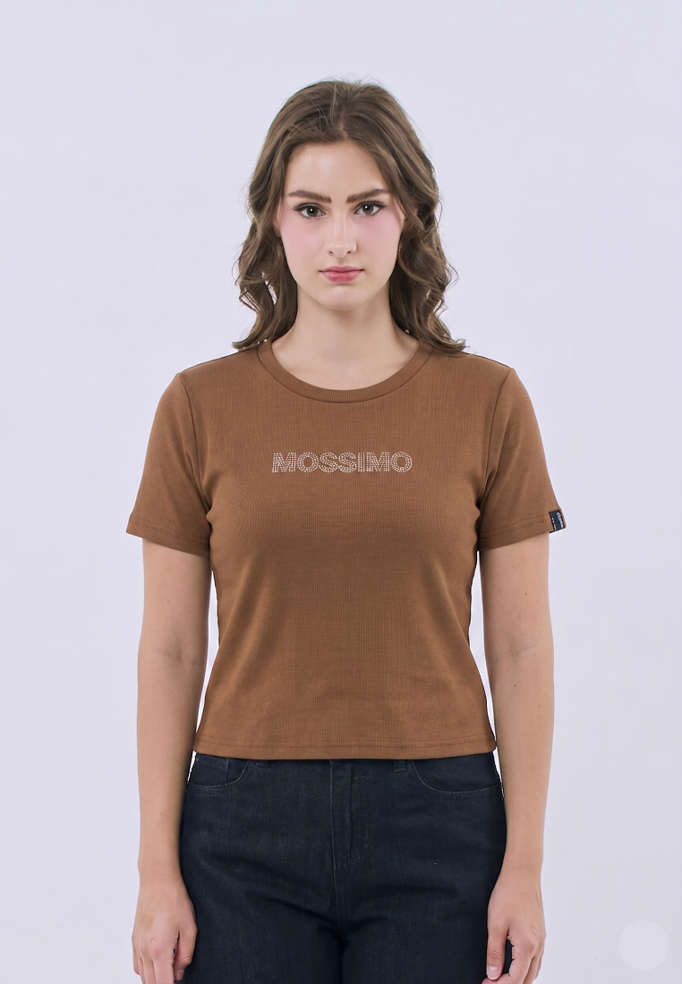 Mossimo Anastasia Rust Classic Cropped Fit Tee For Women