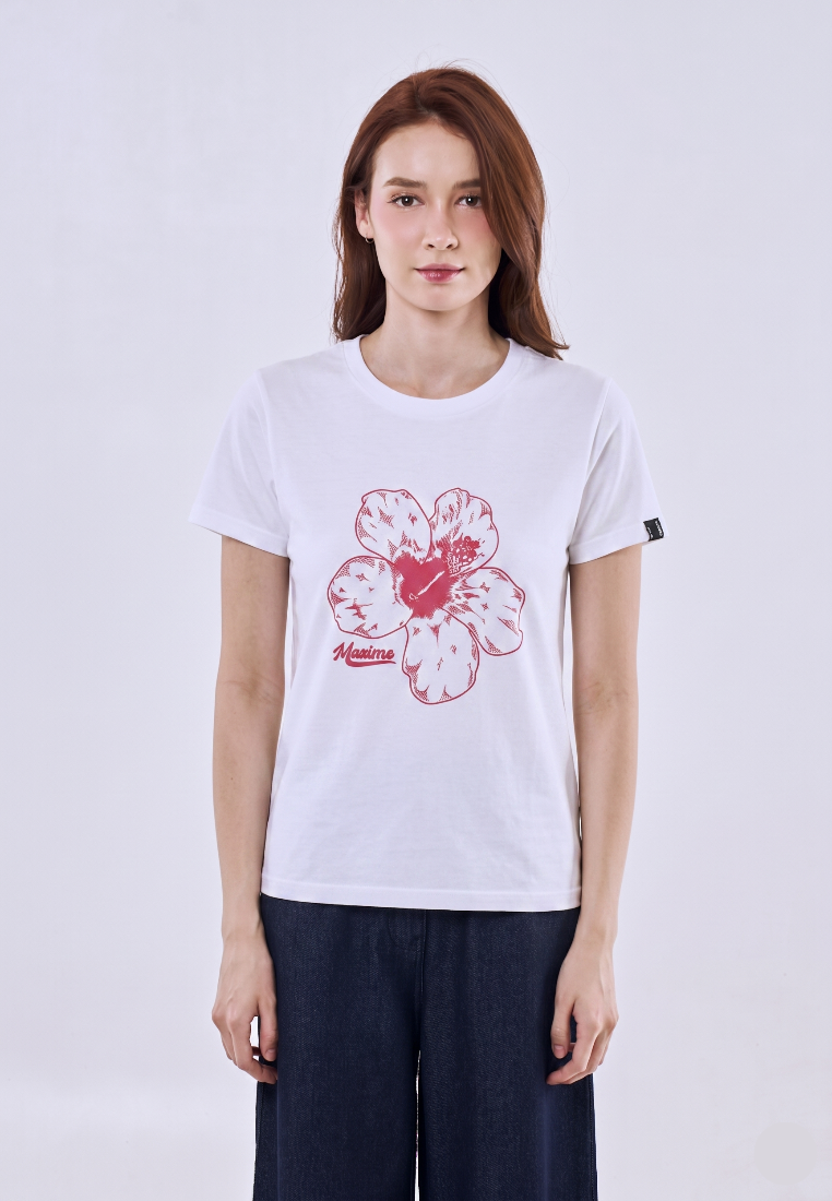 Mossimo Skye White Classic Fit Tee For Women
