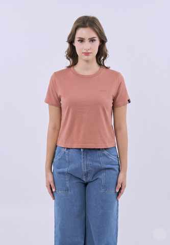 Mossimo Mireya Pale Rose Classic Cropped Fit Tee For Women
