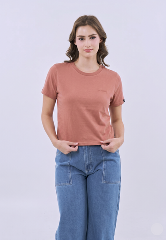 Mossimo Mireya Pale Rose Classic Cropped Fit Tee For Women