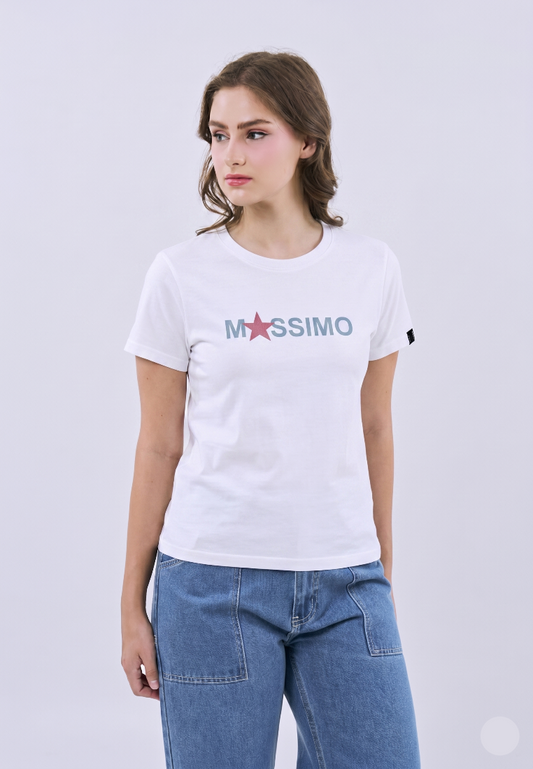 Mossimo Annelise White Classic Fit Tee For Women