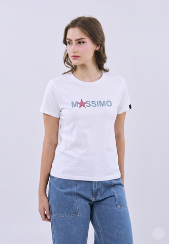 Mossimo Annelise White Classic Fit Tee For Women