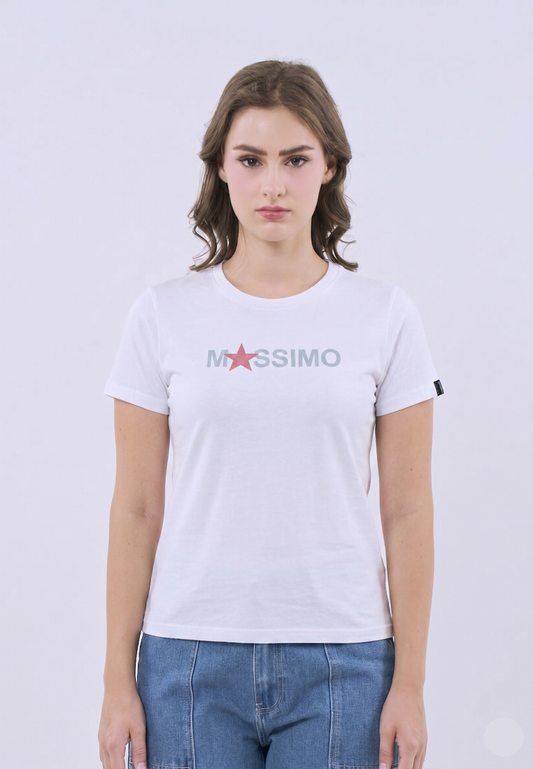 Mossimo Annelise White Classic Fit Tee For Women