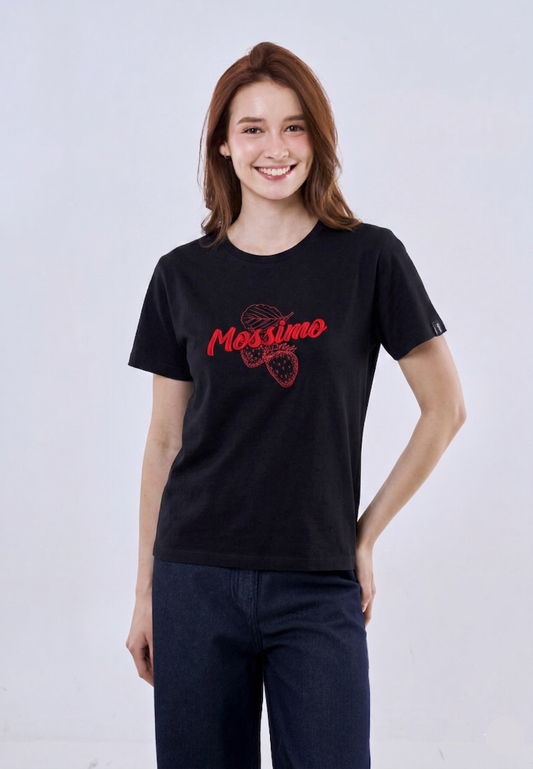 Mossimo Celeste Black Classic Fit Tee For Women