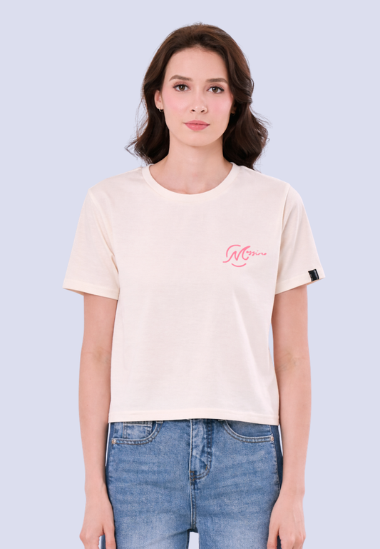 Mossimo Maelle Beige Classic Cropped Fit Tee For Women
