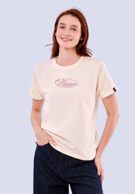 Mossimo Talia Beige Classic Fit Tee For Women