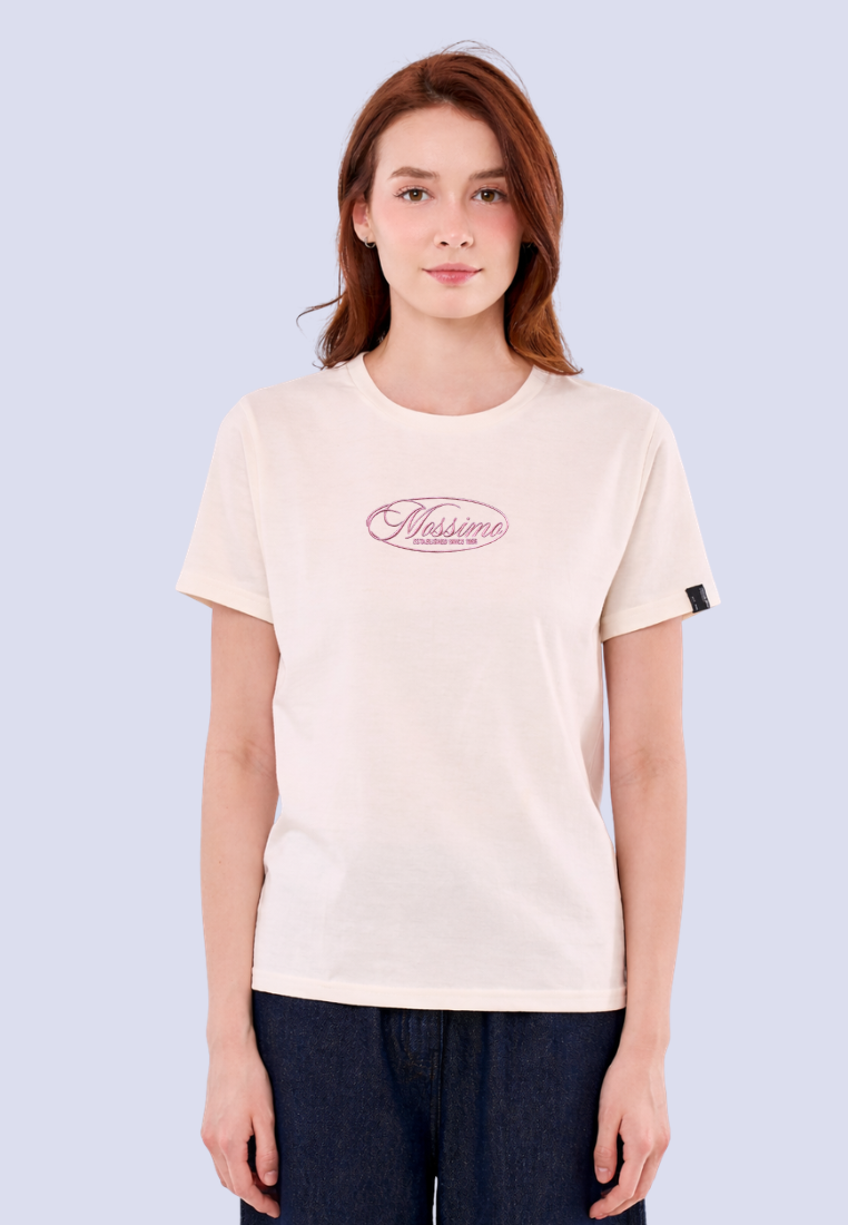 Mossimo Talia Beige Classic Fit Tee For Women