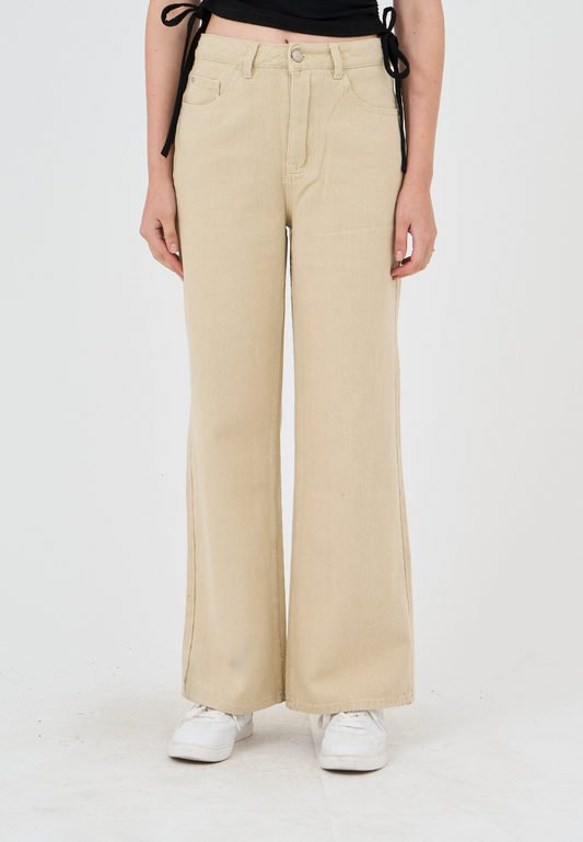Mossimo Giselle Beige Wide Leg High Rise Jeans
