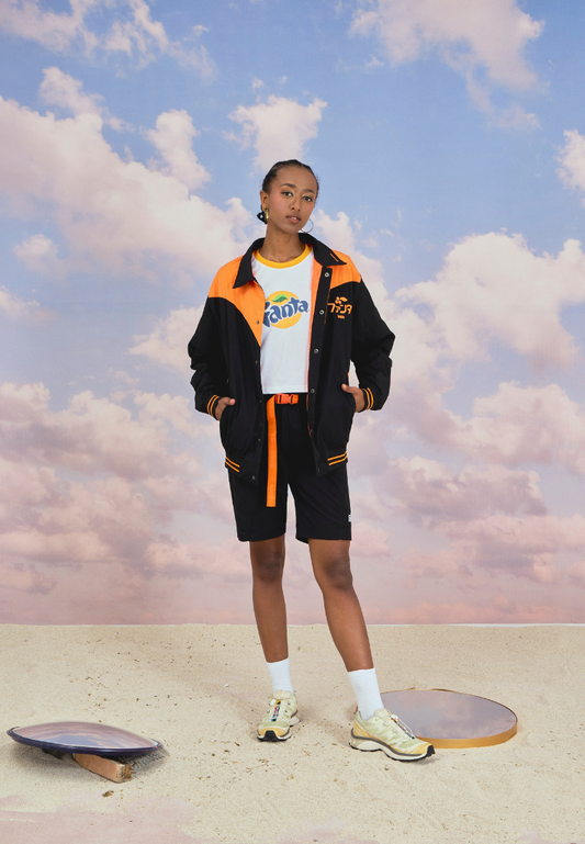 Mossimo Suzie White Apricot Fanta Modern Cropped Fit Tee