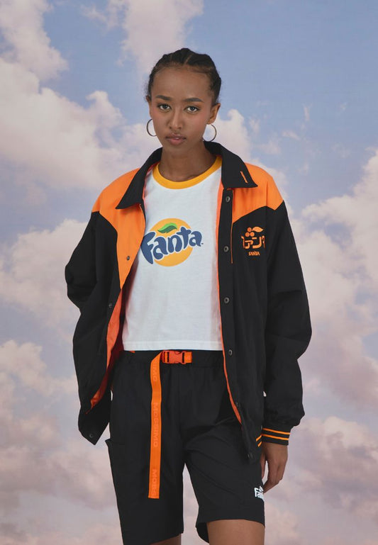 Mossimo Suzie White Apricot Fanta Modern Cropped Fit Tee