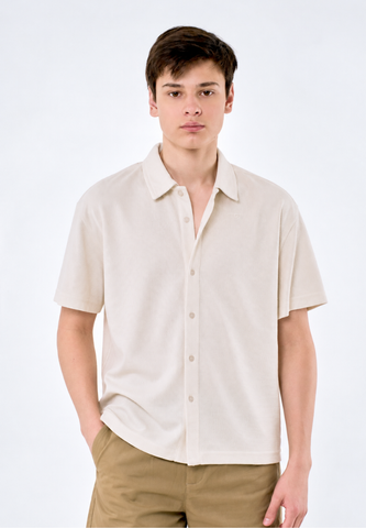 Mossimo Men's Off White Fashion Boxy Buttondown Polo Shirt
