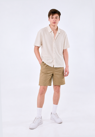 Mossimo Men's Off White Fashion Boxy Buttondown Polo Shirt