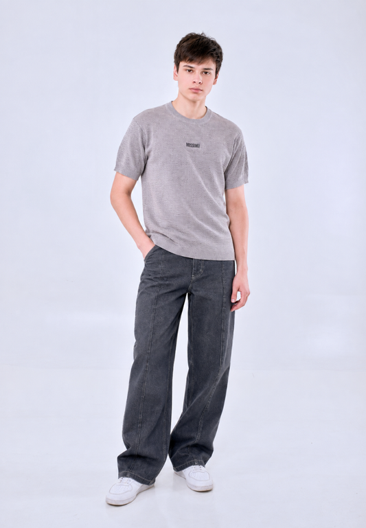 Mossimo Men's Gray 3D Embroidered Logo Fashion Classic Top