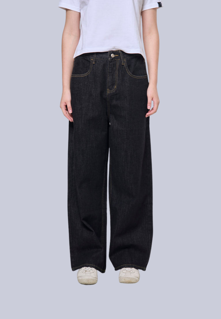 Mossimo Annie Black Straight Loose Mid Jeans