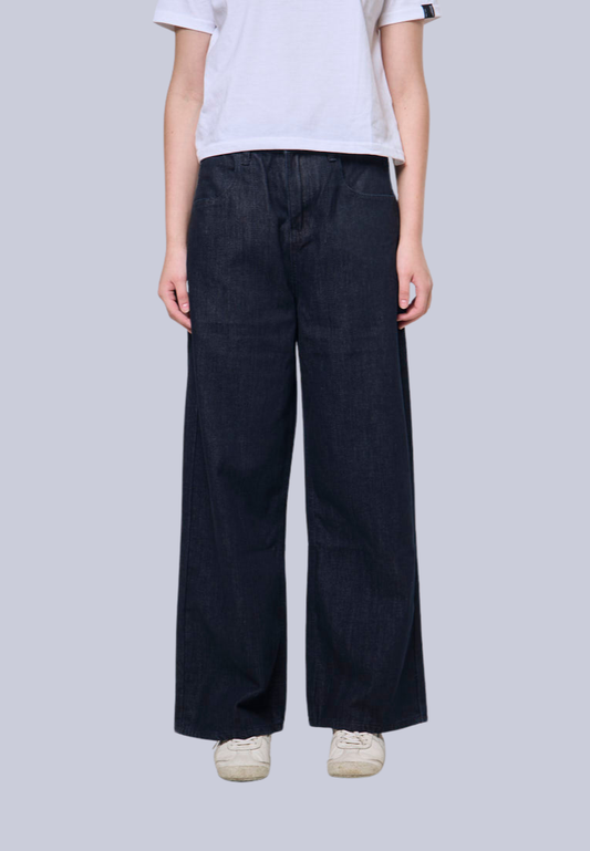 Mossimo Annie Dark Blue Straight Loose Mid Jeans