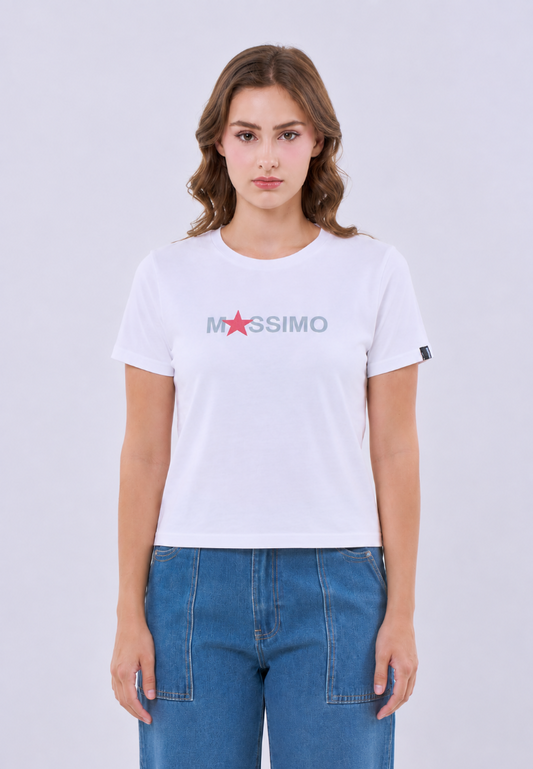Mossimo Annelise White Classic Fit Tee For Women