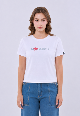 Mossimo Annelise White Classic Fit Tee For Women
