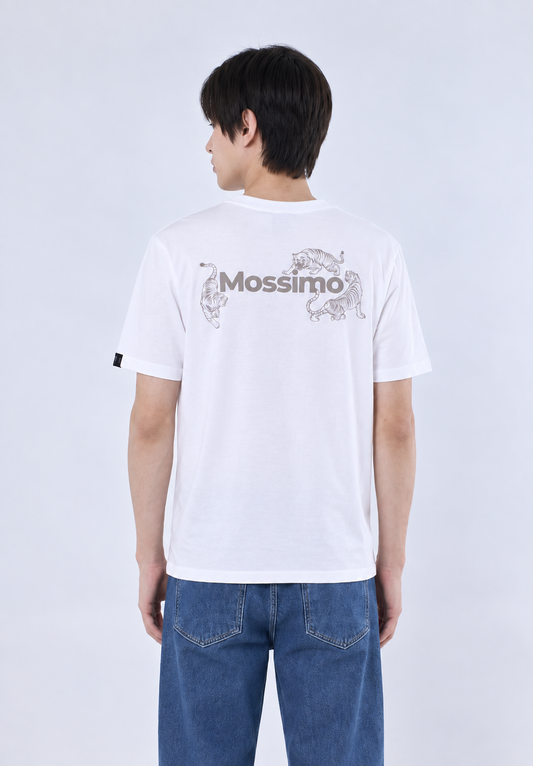 Mossimo Kaizen White Classic Fit Tee with Back Print
