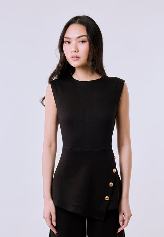 Mossimo Women's Black Boat Neck Jumpsuit