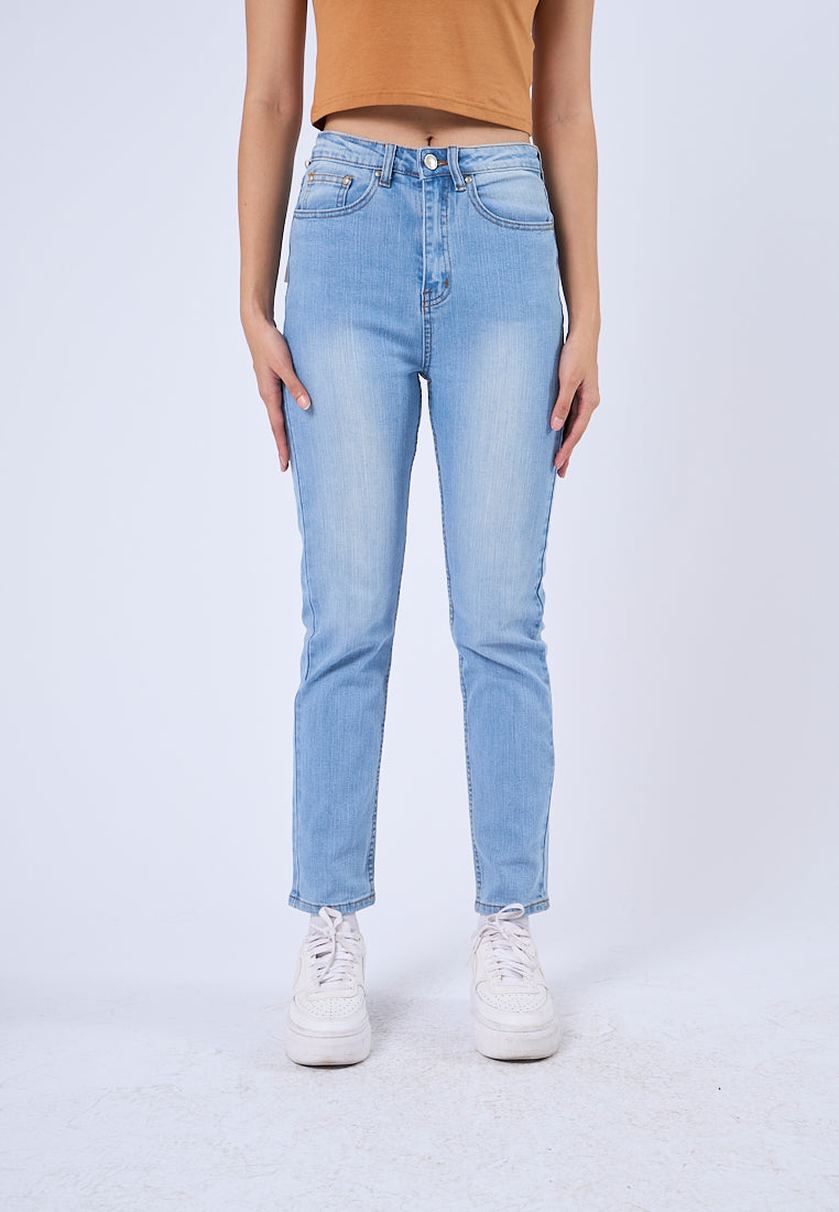 Mossimo Adelina Light Blue Basic Five Pocket Straight Jeans