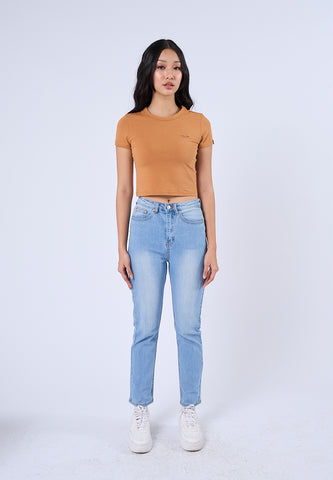 Mossimo Adelina Light Blue Basic Five Pocket Straight Jeans