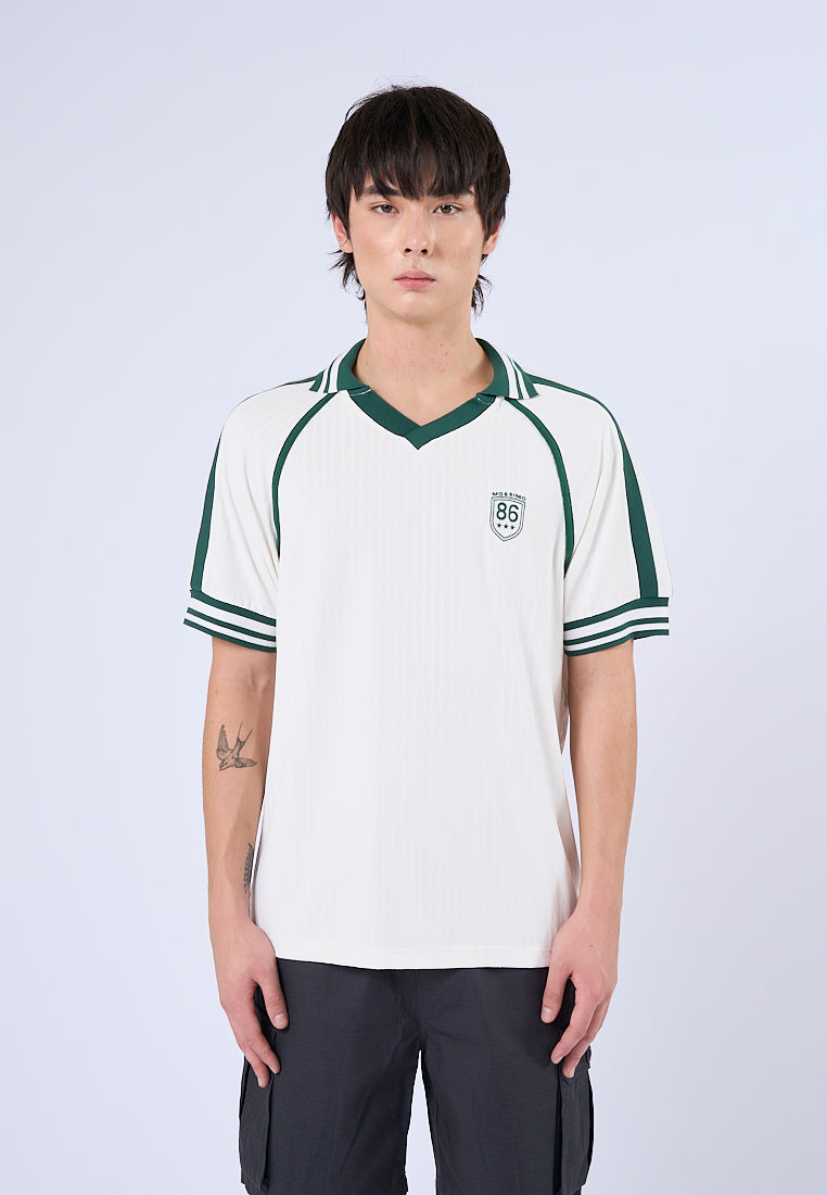 Mossimo Ronix Cream V-Neck Urban Sporty Tee