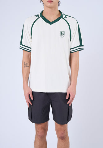 Mossimo Ronix Cream V-Neck Urban Sporty Tee