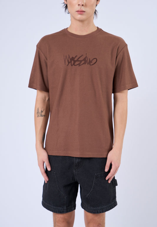 Mossimo Blaze Brown Round Neck Comfort Fit Tee