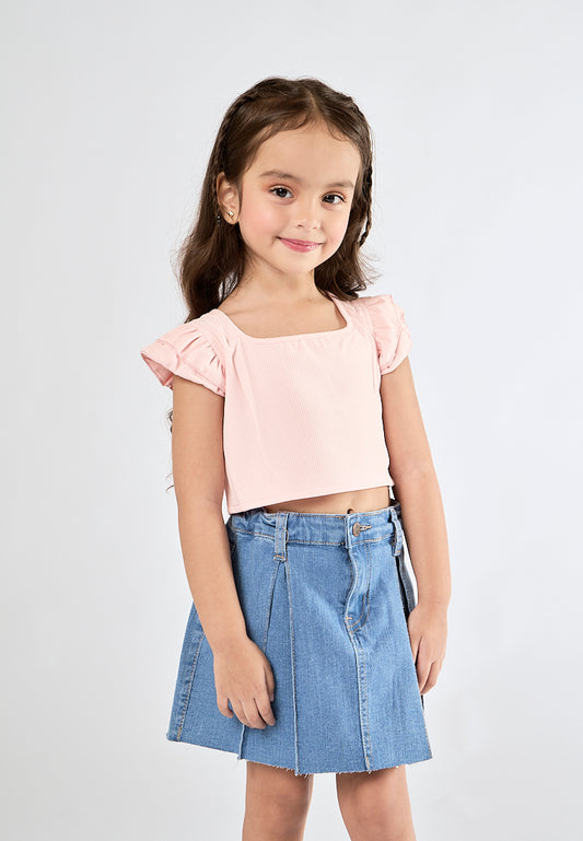 Mossimo Kids Ava Blue Denim Pleated Skirt