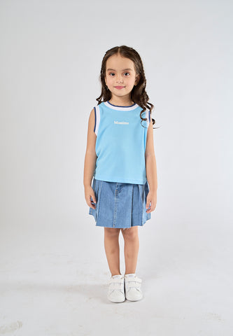 Mossimo Kids Charmaine Light Blue Cropped Vest Knit Top