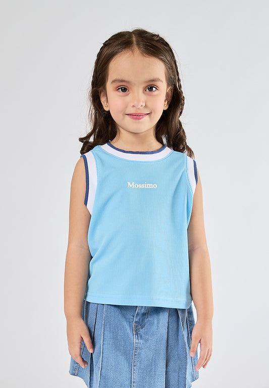 Mossimo Kids Charmaine Light Blue Cropped Vest Knit Top