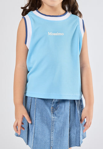 Mossimo Kids Charmaine Light Blue Cropped Vest Knit Top