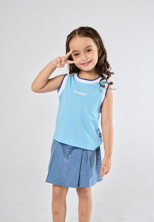 Mossimo Kids Charmaine Light Blue Cropped Vest Knit Top