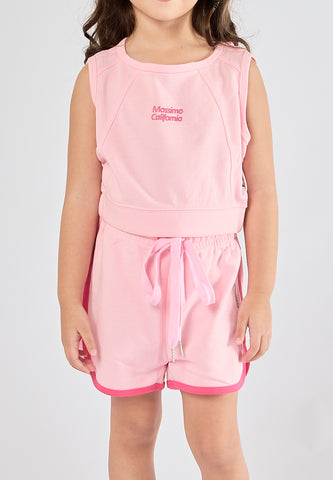 Mossimo Kids Carlene Dark Pink Cut Out Top and Short Set