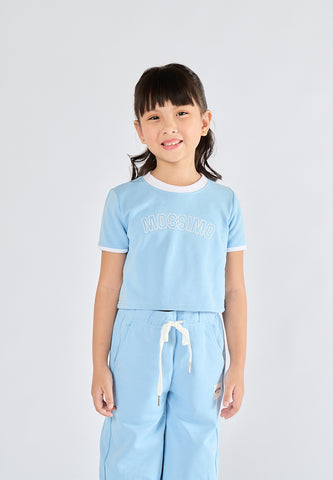 Mossimo Kids Lyssa Light Blue Cropped Top and Elastic Waistband Pants