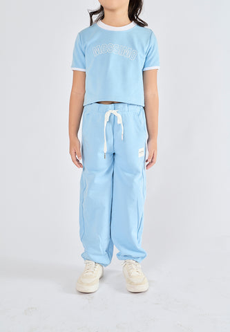 Mossimo Kids Lyssa Light Blue Cropped Top and Elastic Waistband Pants