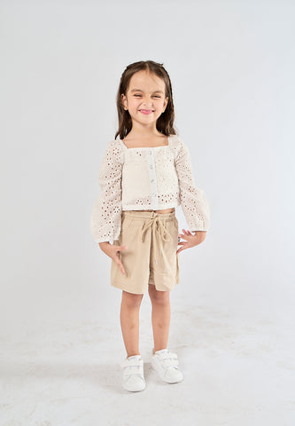 Mossimo Kids Kyla White Embroidered Lace Blouse