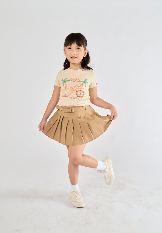 Mossimo Kids Avery Khaki Pleated Buckled Skirt