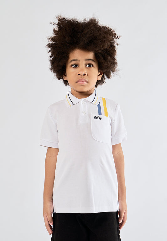 Mossimo Kids Juan Snow White Cuffed Sleeves Polo Shirt