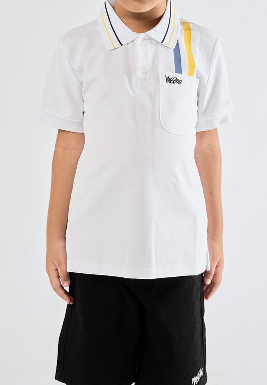 Mossimo Kids Juan Snow White Cuffed Sleeves Polo Shirt