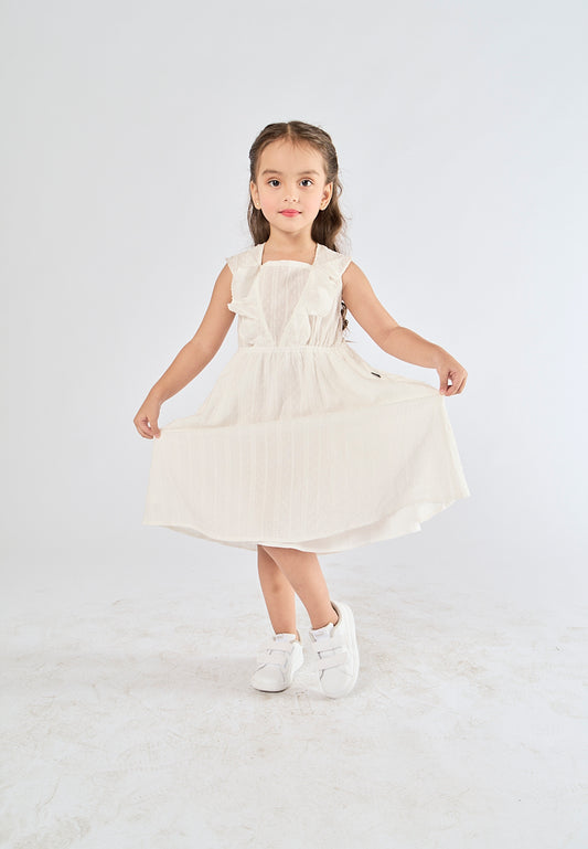 Mossimo Kids Bernadette White Lace Square Neck Dress