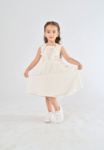 Mossimo Kids Bernadette White Lace Square Neck Dress