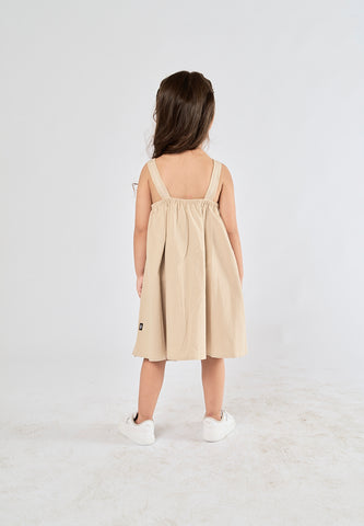 Mossimo Kids Clementine Beige Box Pleated Dress