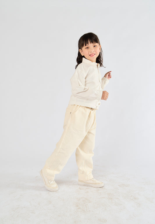 Mossimo Kids Shanelle White Cropped Bomber Jacket