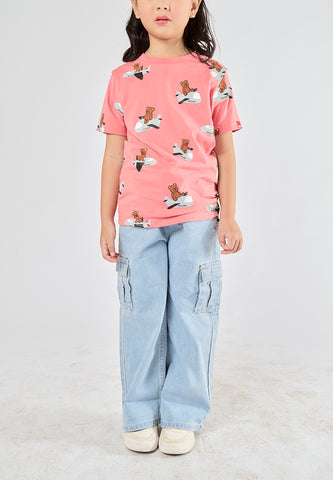 Mossimo Kids Rose Pink Mossybear Graphic Tshirt