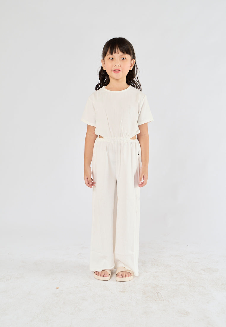 Mossimo Kids Monique White textured Cut Out Jumpsuit